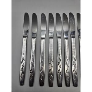 Nasco HAITI Stainless Japan Leaf Handle Silverware Flatware Dinner Knives 12pc